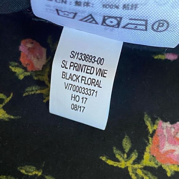 Old Navy Black Pink Ombre Floral Tie Back Midi Shift Dress Sleeveless medium new - Picture 5 of 10